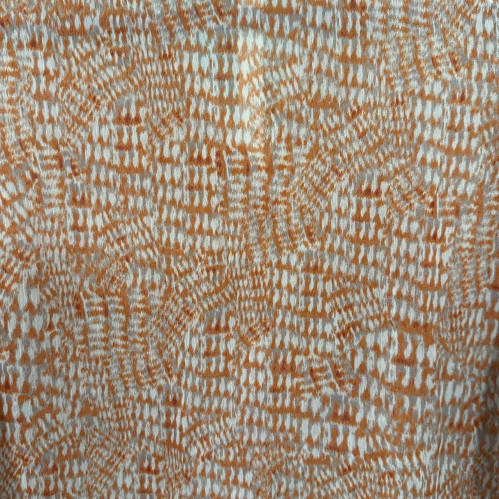 Excellent condition: Susan Graver orange V-neck semi-sheer top, size 10 - Picture 4 of 8